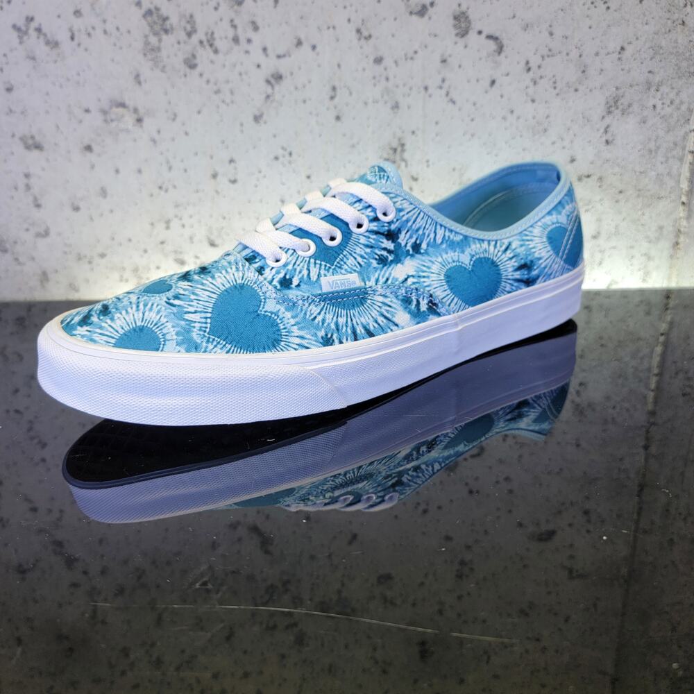 MSRP $80 Vans Authentic "Tie-Dye Hearts" Sneakers, Men's Size 13, Blue/White